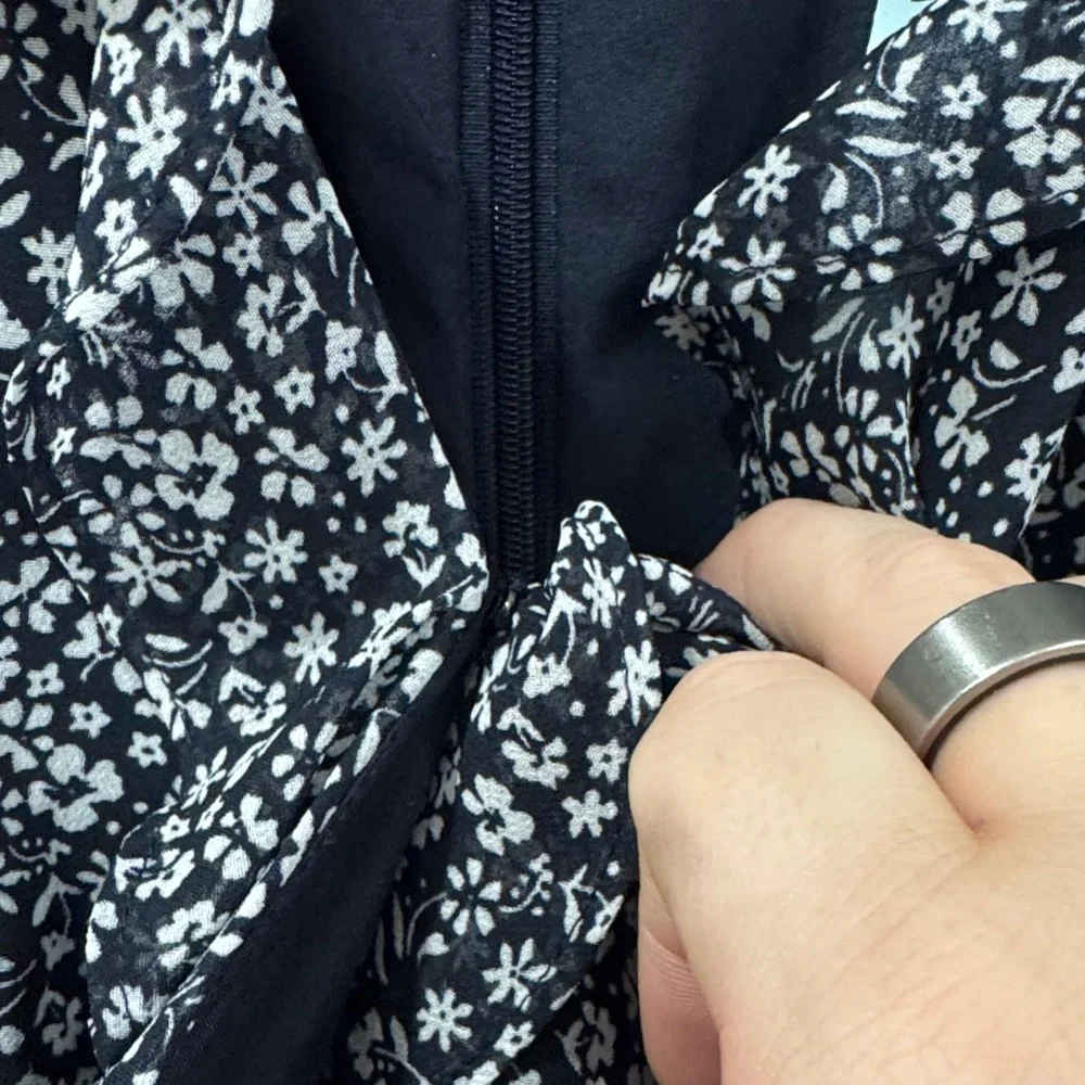 LOFT Navy Floral Jumpsuit - Picture 4 of 6